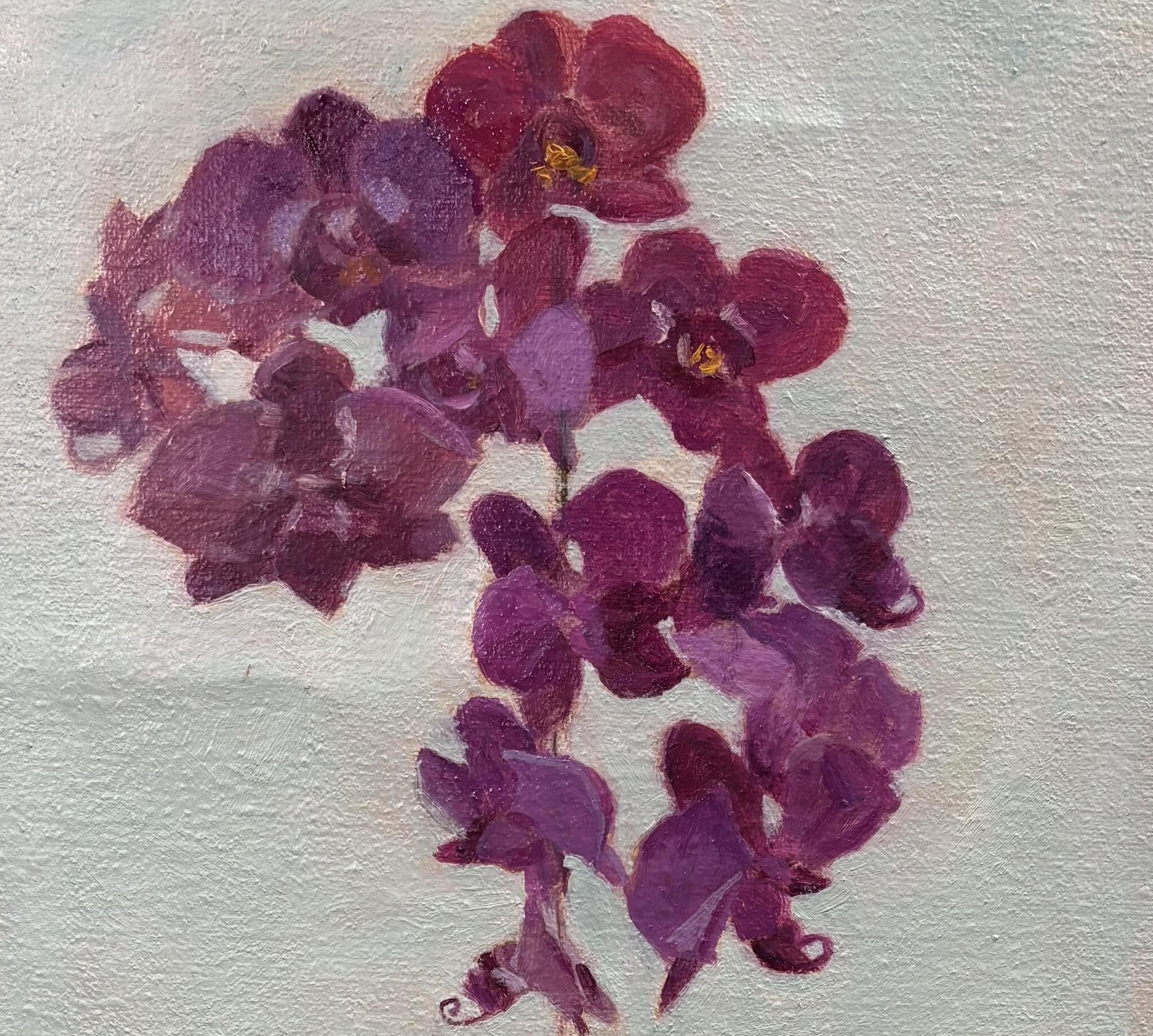 purple orchids in oil by Jewels